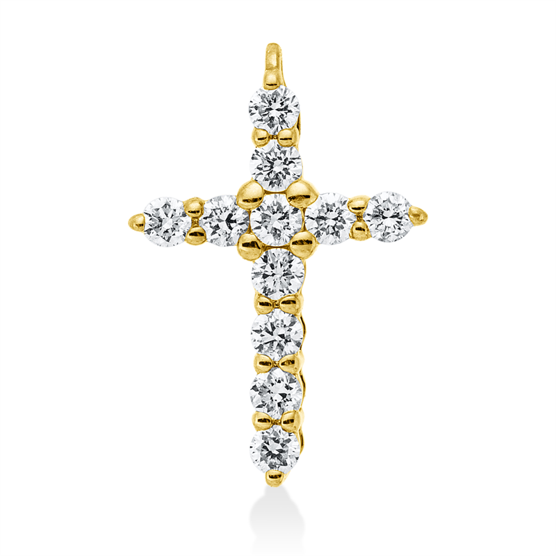 Anhänger    aus 585/-14 Karat Gelbgold mit 11 Diamanten 0
