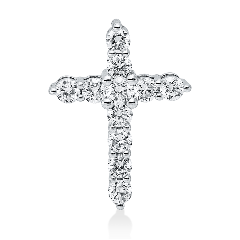 Anhänger    aus 585/-14 Karat Weißgold mit 11 Diamanten 0