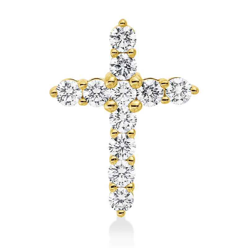 Anhänger    aus 585/-14 Karat Gelbgold mit 11 Diamanten 1