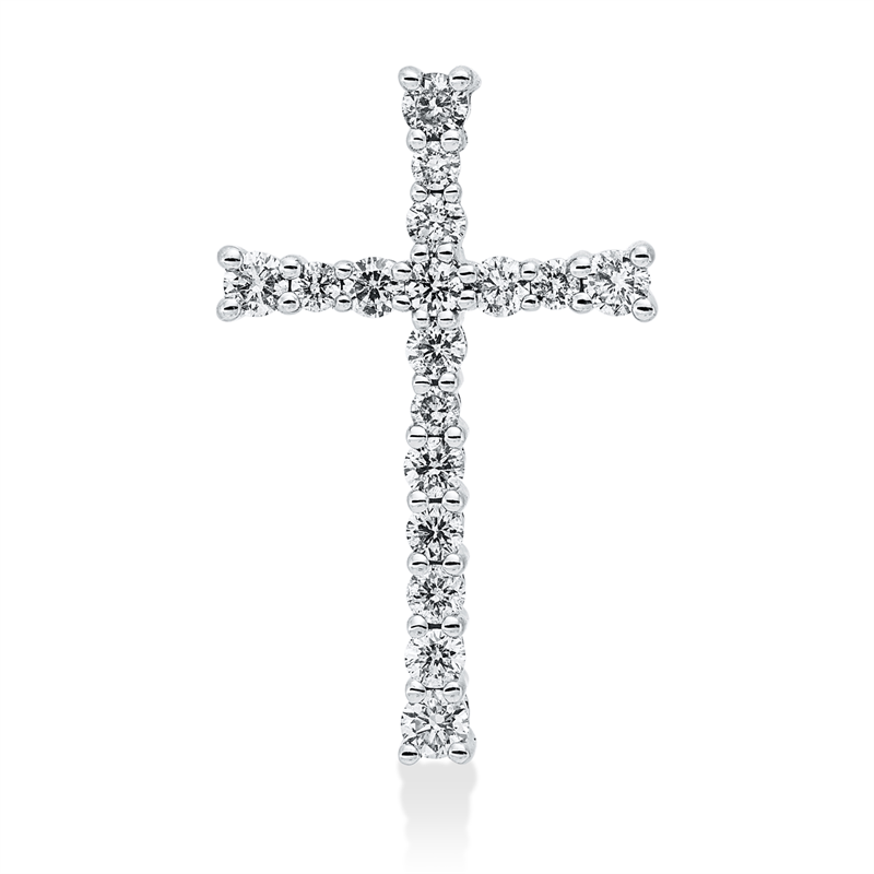Anhänger    aus 585/-14 Karat Weißgold mit 17 Diamanten 0