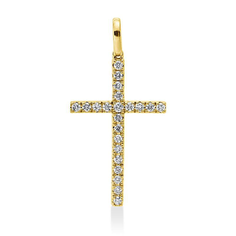 Anhänger    aus 585/-14 Karat Gelbgold mit 22 Diamanten 0