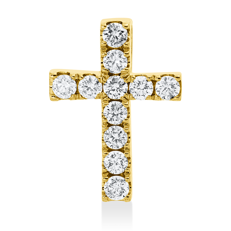 Anhänger    aus 585/-14 Karat Gelbgold mit 11 Diamanten 0