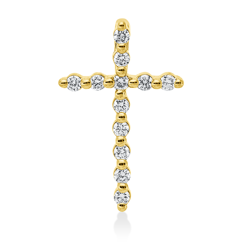 Anhänger    aus 585/-14 Karat Gelbgold mit 12 Diamanten 0