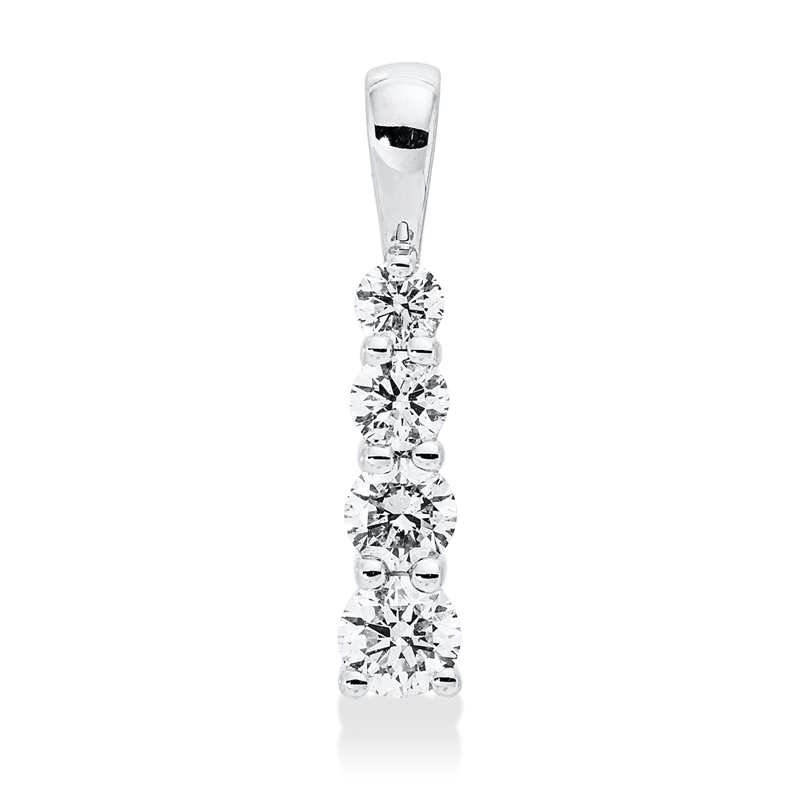 Anhänger    aus 585/-14 Karat Weißgold mit 4 Diamanten 0