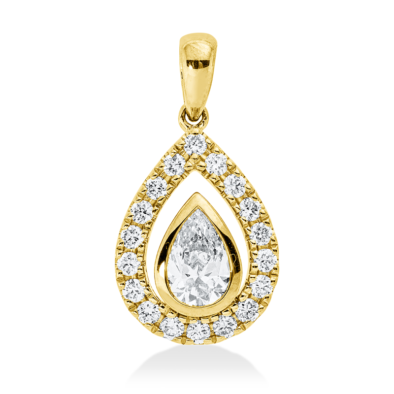 Anhänger    aus 585/-14 Karat Gelbgold mit 19 Diamanten 0