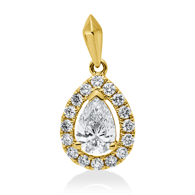 Anhänger    aus 585/-14 Karat Gelbgold mit 17 Diamanten 0