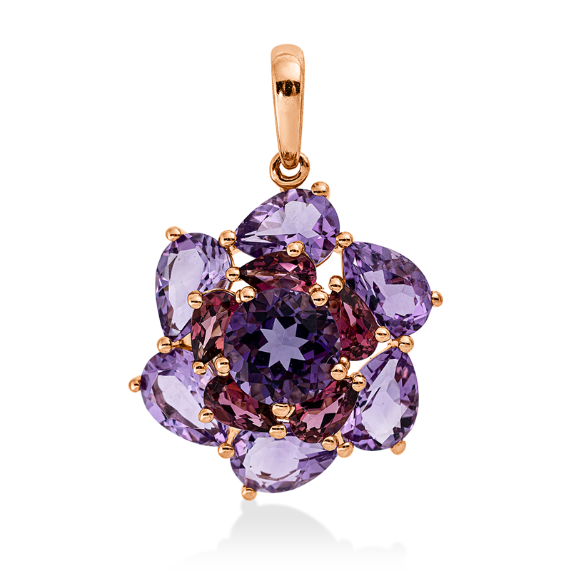 Anhänger mit Amethyst  aus 750/-18 Karat Rotgold  