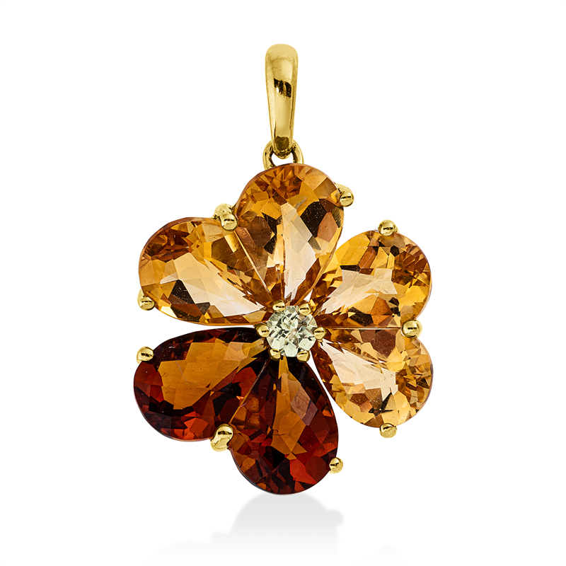 Anhänger mit Peridot  aus 750/-18 Karat Gelbgold  
