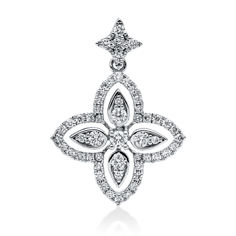 Anhänger    aus 585/-14 Karat Weißgold mit 54 Diamanten 0