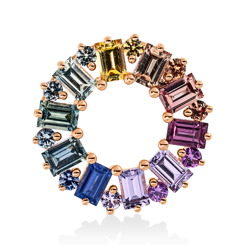 Anhänger mit Saphir  aus 750/-18 Karat Rotgold  