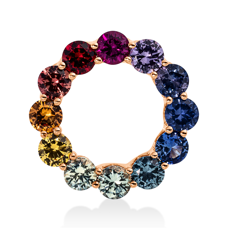 Anhänger mit Saphir  aus 750/-18 Karat Rotgold  