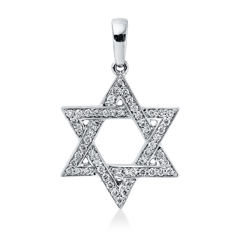 Anhänger    aus 750/-18 Karat Weißgold mit 54 Diamanten 0
