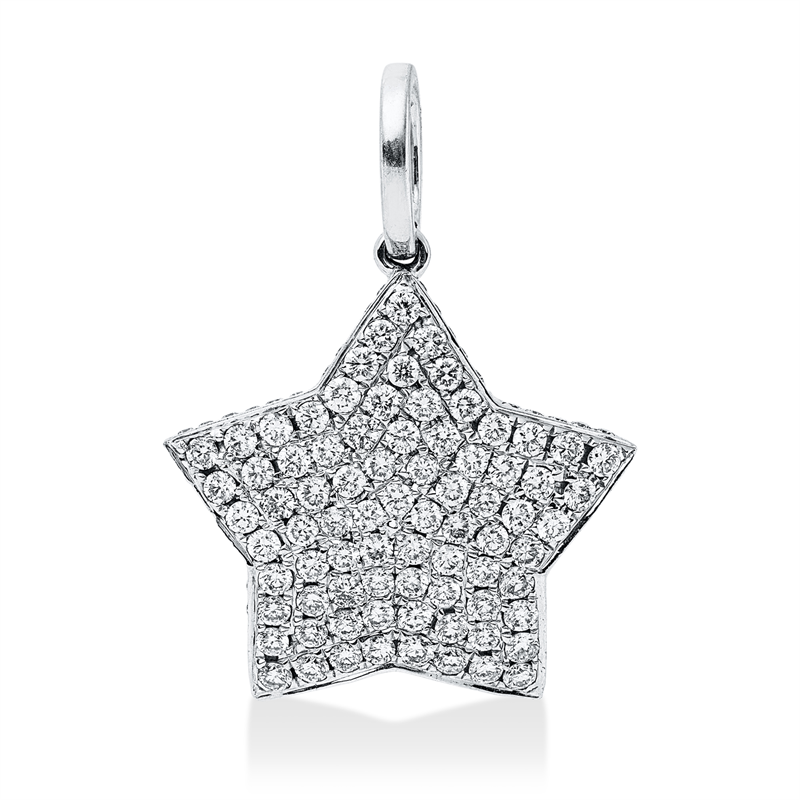 Anhänger    aus 750/-18 Karat Weißgold mit 80 Diamanten 0