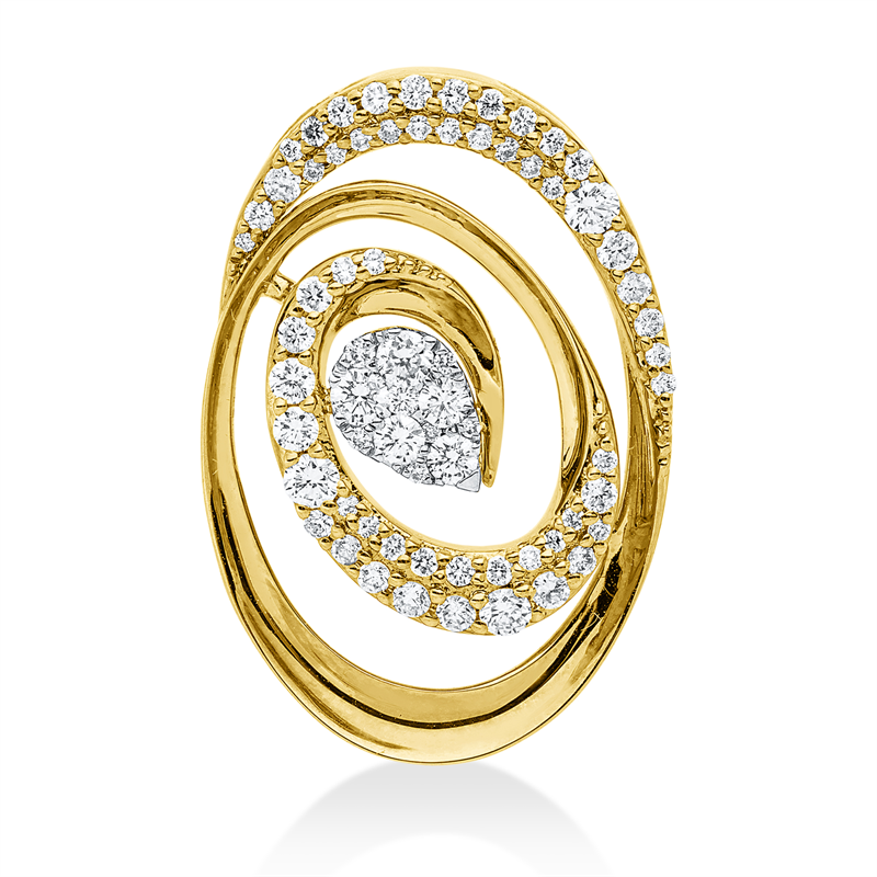 Anhänger    aus 750/-18 Karat Gelbgold / Weißgold mit 68 Diamanten 0