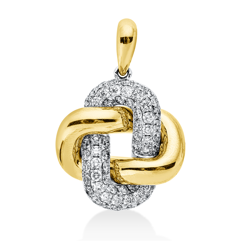 Anhänger    aus 750/-18 Karat Gelbgold / Weißgold mit 60 Diamanten 2
