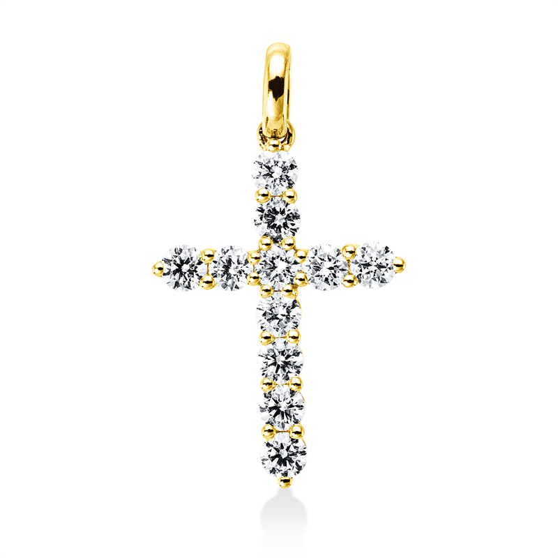 Anhänger    aus 750/-18 Karat Gelbgold mit 11 Diamanten 0