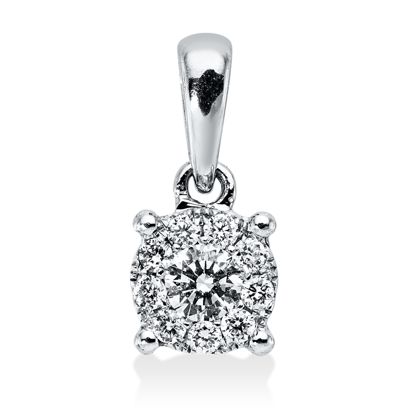 Anhänger    aus 750/-18 Karat Weißgold mit 10 Diamanten 0