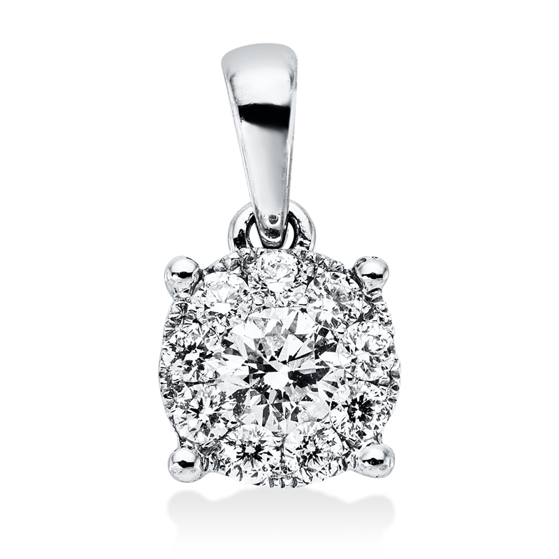 Anhänger    aus 750/-18 Karat Weißgold mit 10 Diamanten 0