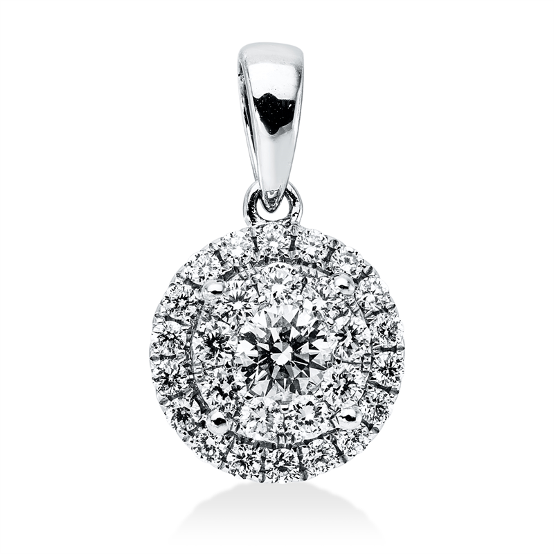 Anhänger    aus 750/-18 Karat Weißgold mit 28 Diamanten 0