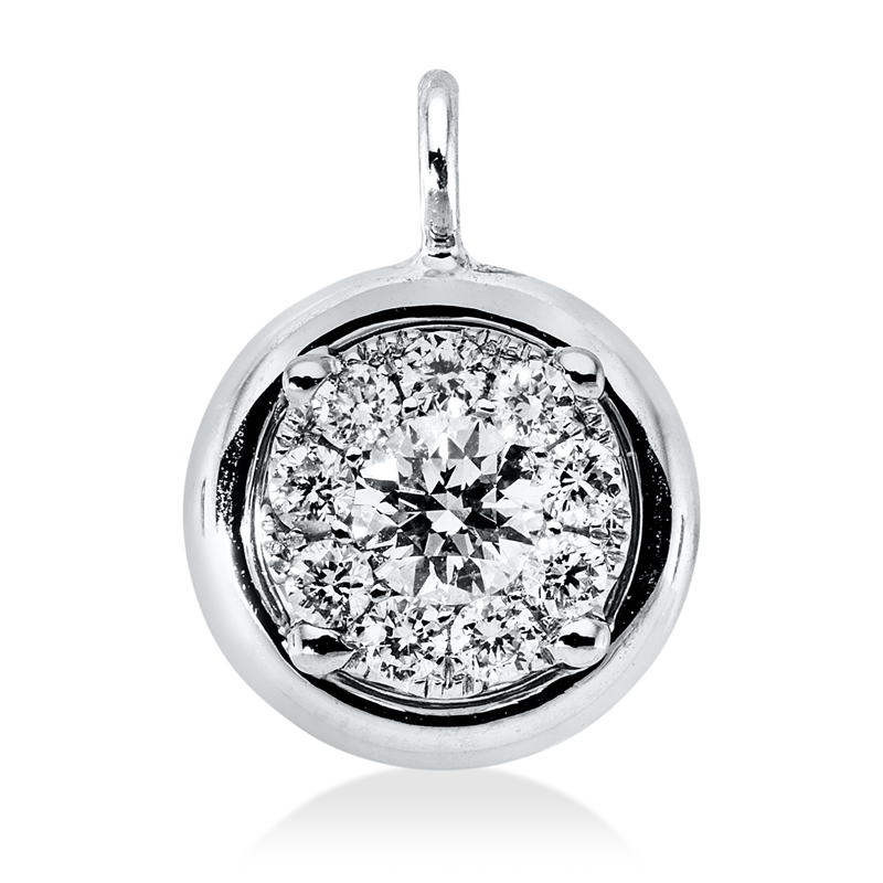 Anhänger    aus 750/-18 Karat Weißgold mit 10 Diamanten 0