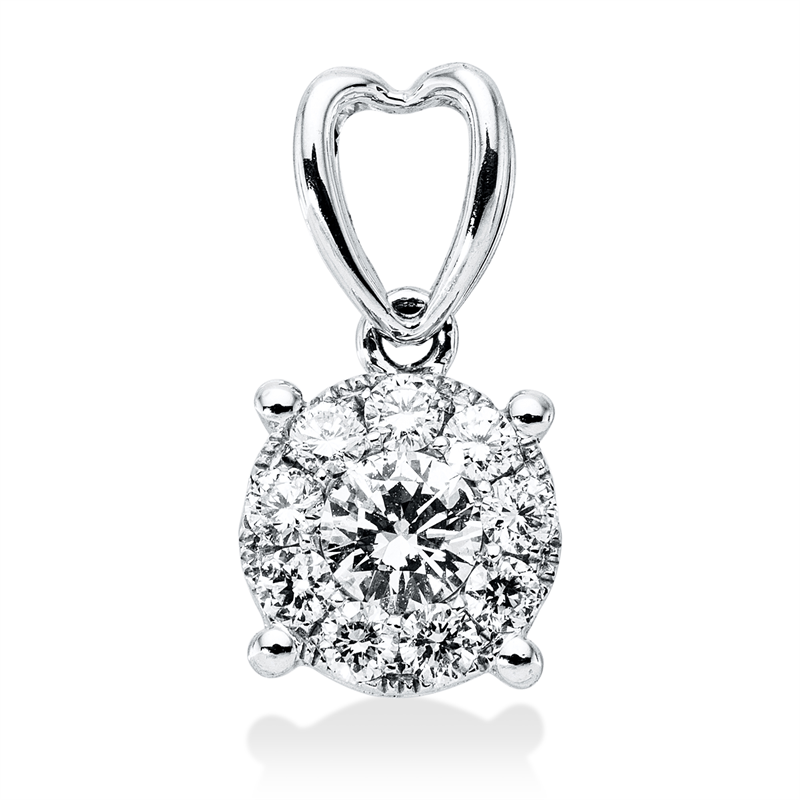Anhänger    aus 750/-18 Karat Weißgold mit 10 Diamanten 0