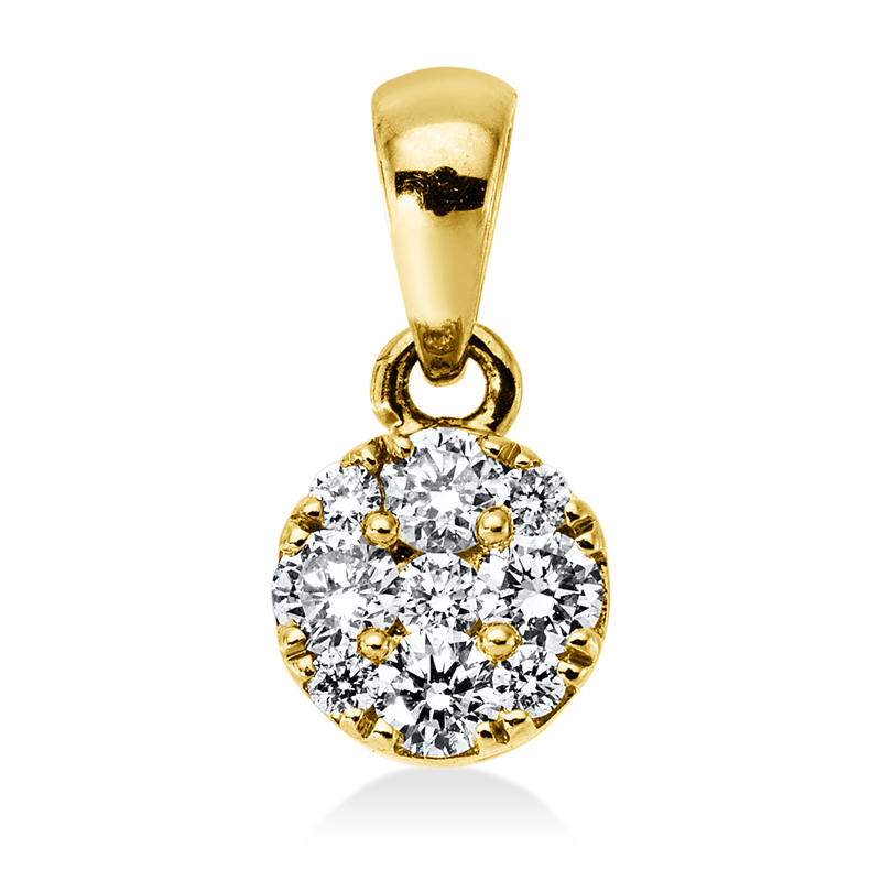 Anhänger    aus 750/-18 Karat Gelbgold mit 9 Diamanten 0