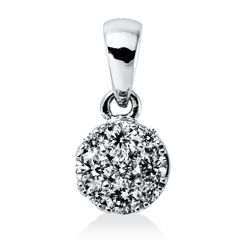 Anhänger    aus 750/-18 Karat Weißgold mit 9 Diamanten 0