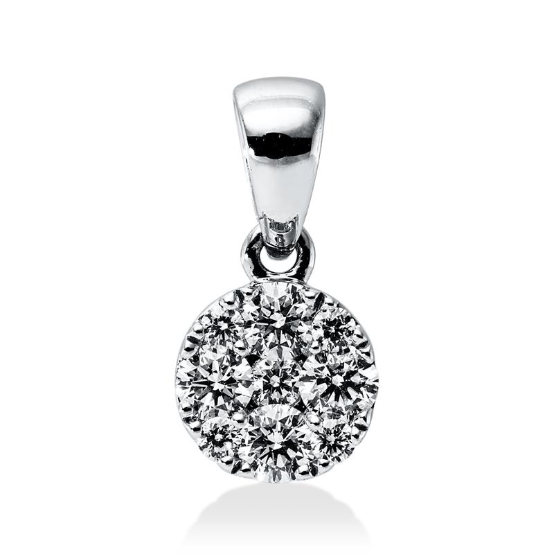 Anhänger    aus 750/-18 Karat Weißgold mit 9 Diamanten 0