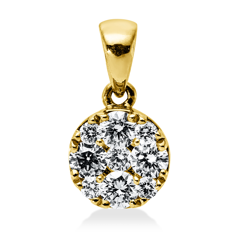 Anhänger    aus 750/-18 Karat Gelbgold mit 9 Diamanten 0