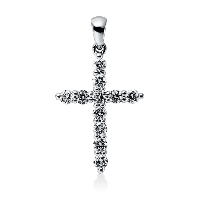 Anhänger    aus 750/-18 Karat Weißgold mit 11 Diamanten 0