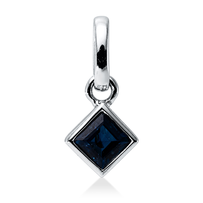 Anhänger mit Saphir  aus 750/-18 Karat Weißgold  