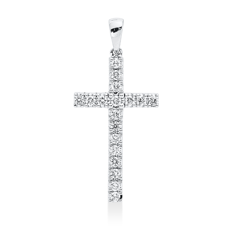 Anhänger    aus 750/-18 Karat Weißgold mit 18 Diamanten 0