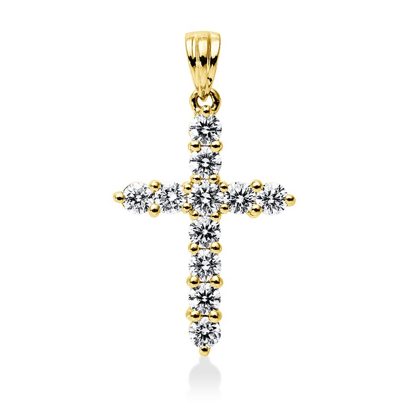 Anhänger    aus 750/-18 Karat Gelbgold mit 11 Diamanten 0