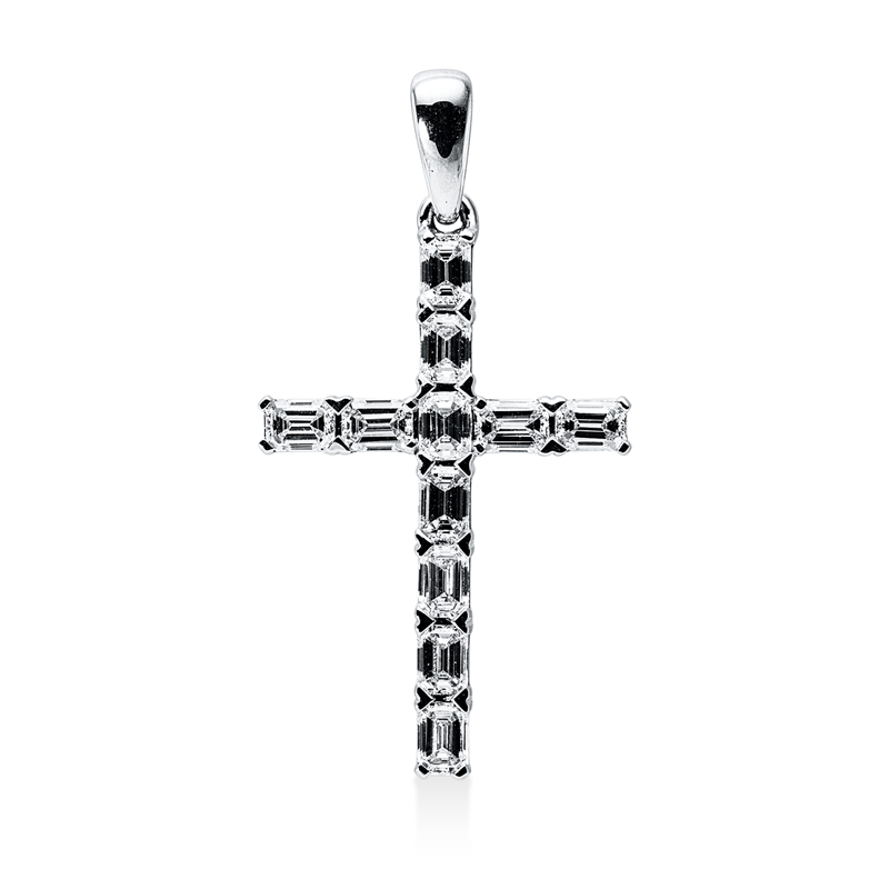 Anhänger    aus 750/-18 Karat Weißgold mit 11 Diamanten 0