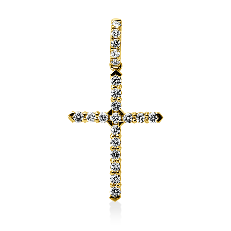Anhänger    aus 750/-18 Karat Gelbgold mit 21 Diamanten 0