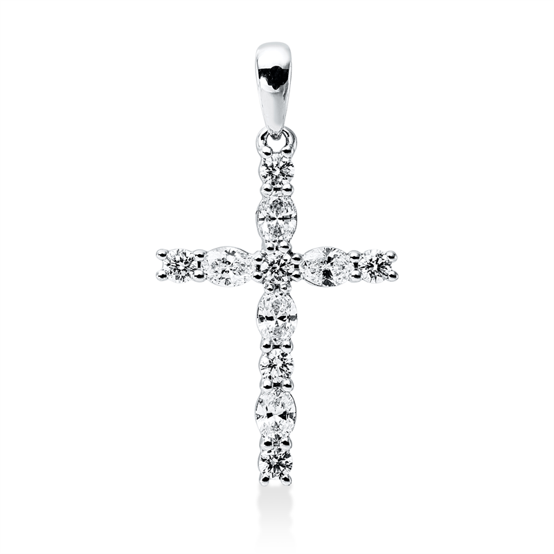 Anhänger    aus 750/-18 Karat Weißgold mit 11 Diamanten 0