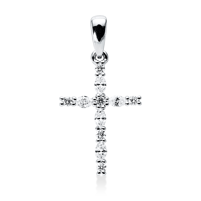 Anhänger    aus 750/-18 Karat Weißgold mit 11 Diamanten 0