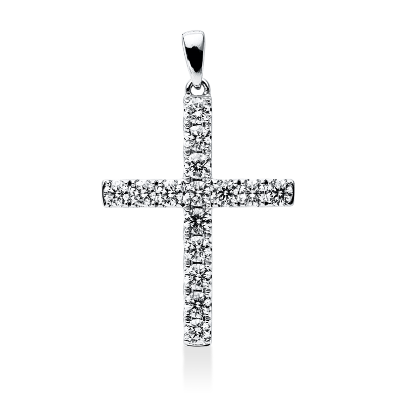 Anhänger    aus 750/-18 Karat Weißgold mit 15 Diamanten 1