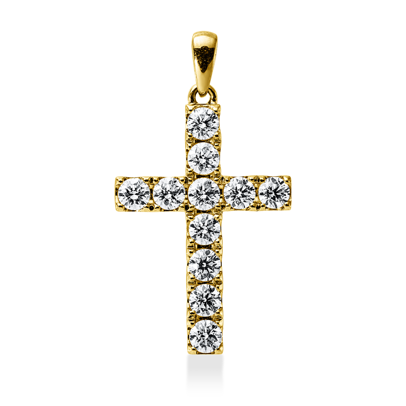 Anhänger    aus 750/-18 Karat Gelbgold mit 11 Diamanten 1
