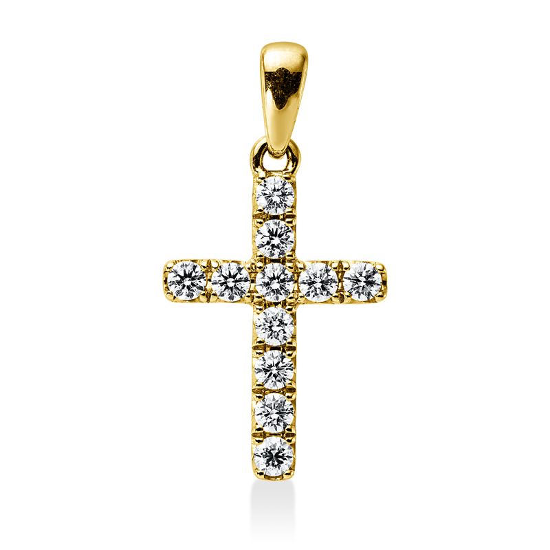 Anhänger    aus 750/-18 Karat Gelbgold mit 11 Diamanten 0