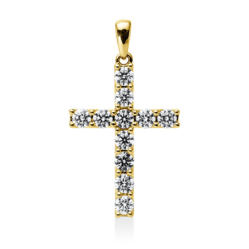 Anhänger    aus 750/-18 Karat Gelbgold mit 11 Diamanten 1