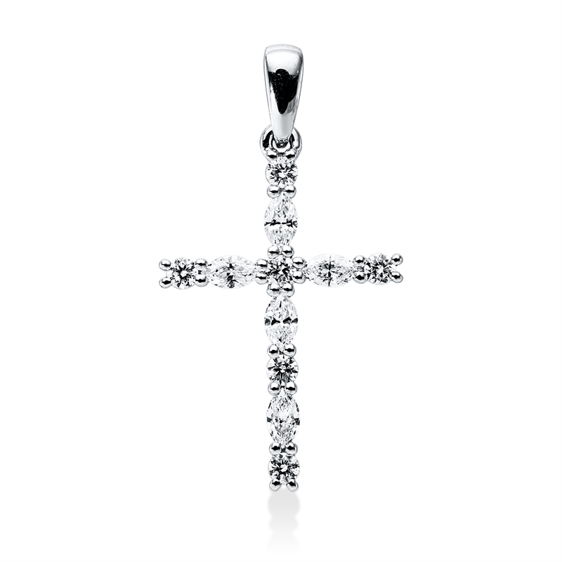 Anhänger    aus 750/-18 Karat Weißgold mit 11 Diamanten 0