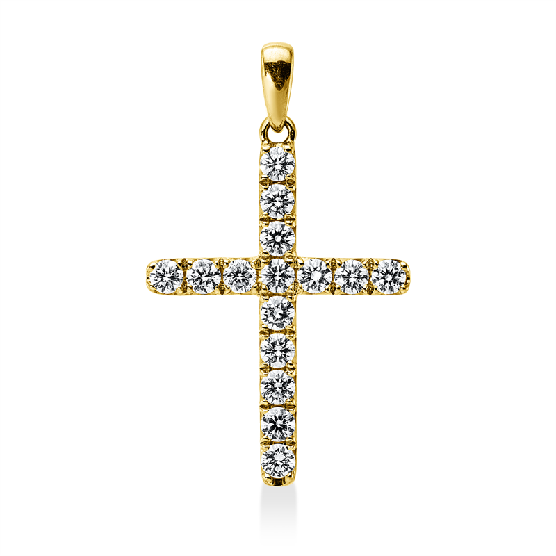 Anhänger    aus 750/-18 Karat Gelbgold mit 15 Diamanten 0
