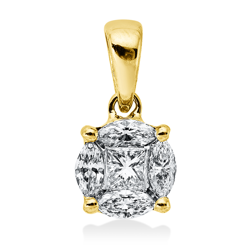 Anhänger    aus 750/-18 Karat Gelbgold mit 5 Diamanten 0