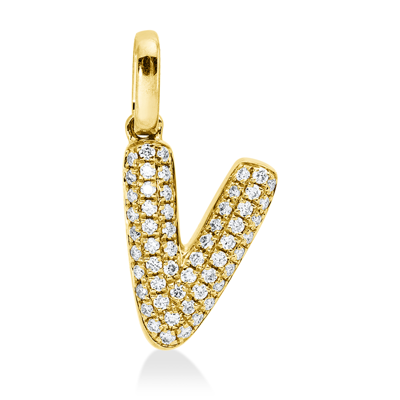 Anhänger    aus 750/-18 Karat Gelbgold mit 55 Diamanten 0