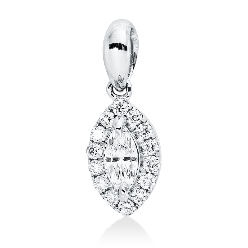 Anhänger    aus 750/-18 Karat Weißgold mit 15 Diamanten 0