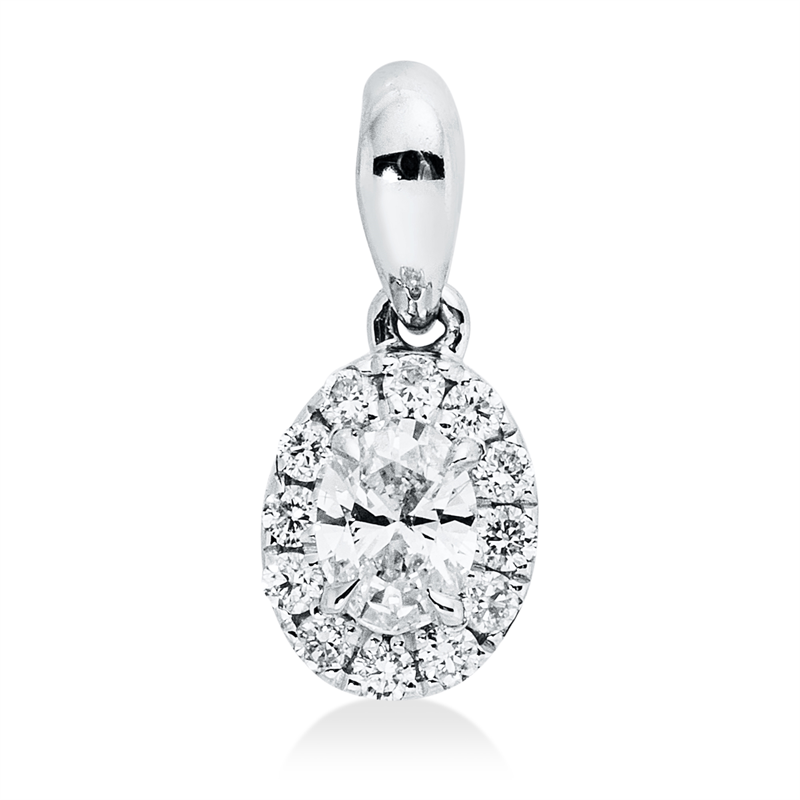 Anhänger    aus 750/-18 Karat Weißgold mit 13 Diamanten 0