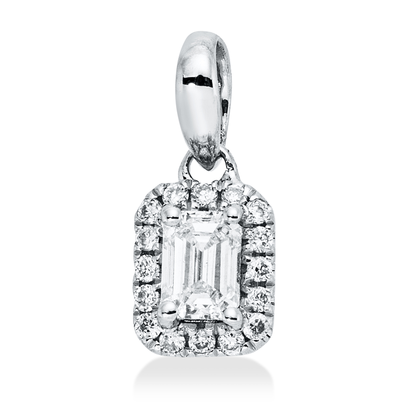 Anhänger    aus 750/-18 Karat Weißgold mit 17 Diamanten 0