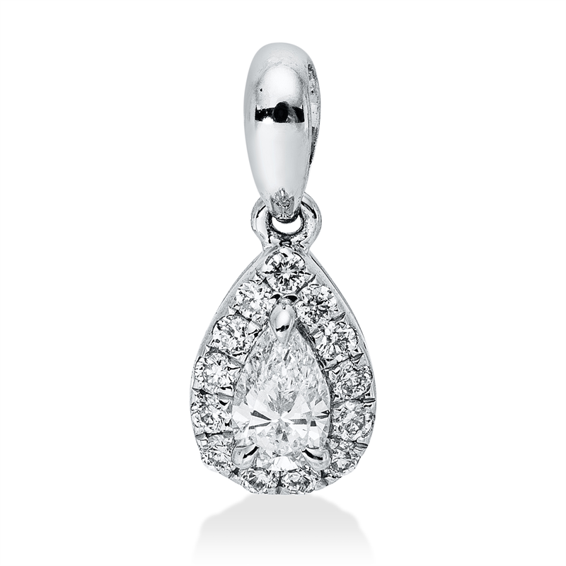 Anhänger    aus 750/-18 Karat Weißgold mit 14 Diamanten 0