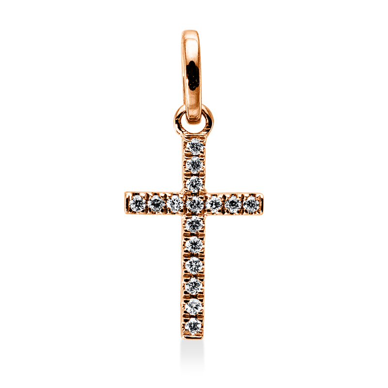 Anhänger    aus 750/-18 Karat Rotgold mit 17 Diamanten 0